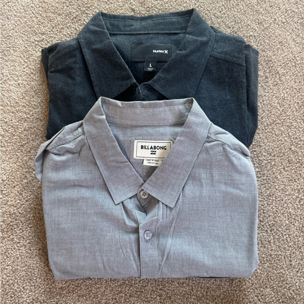 Men’s bundle of short sleeve button up shirts.